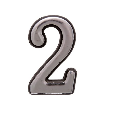 Цифра дверная АЛЛЮР большая "2" (хром) 