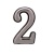 Цифра дверная АЛЛЮР большая "2" (хром) 