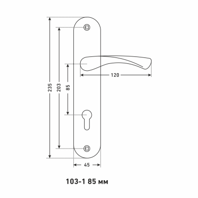 Комплект ручек Аллюр 103-1 85 мм CP (хром)