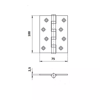 PALLADIUM Петля унив. N 500 С-4" PC мат хром