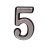 Цифра дверная пластм. АЛЛЮР "5" на клеевой основе (хром)