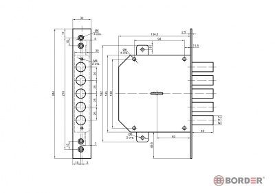Рязань ЗВ 8-6ПК.5Т/15 правый 5/102 б/о с/т 72201 BORDER Замок врезной тяж