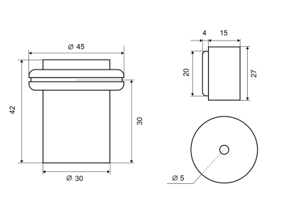 PALLADIUM 05 H-М Стопор напольный магнитный (хром)