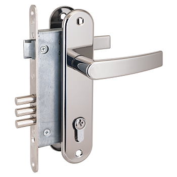 Рязань ЗВ 4-3 Замок врезной с ручками (черный жемчуг)