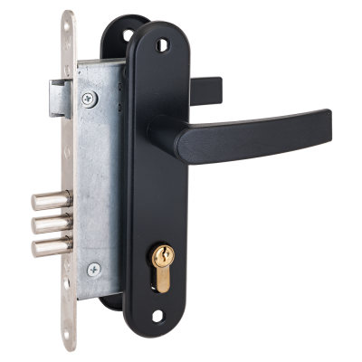 Рязань ЗВ 4-3 Замок врезной с ручками (черный)