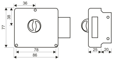 АЛЛЮР ЗН 1-1-2Р Замок накладной