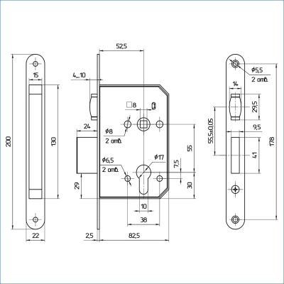 Балашиха ЗВ5 501.0.0 б/о без ц/м с роликом Замок врезной б/руч