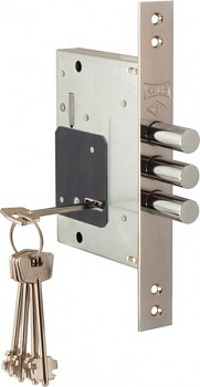 KALE 257/L 4 кл. Замок врезной тяж. (никель)