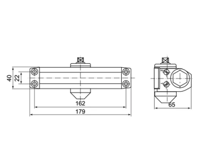 Palladium Доводчик 1025 D 15-25 кг. (серебро)