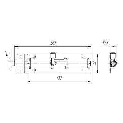 Засов Киров Секрет ЗД-07(антик. бронза)
