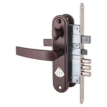 Рязань ЗВ 9-8.3/15 ЛЕВЫЙ Замок врезной с ручками (медь)