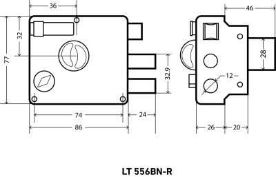 АЛЛЮР LT 556 BN-R Замок накладной