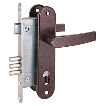 Рязань ЗВ 4-3 б/цм Замок врезной с ручками (медь)