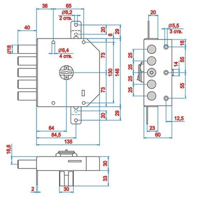 Эльбор 1.06.51.МА Гранит Замок накладной, б/т, б/о