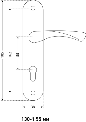 Комплект ручек Аллюр 103-1 55 мм CP (хром)