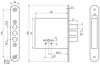 Рязань ЗВ 8-8У/15  Замок врезной
