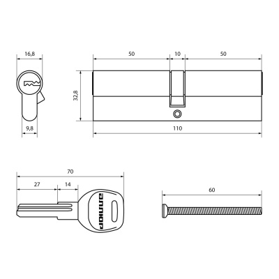 АЛЛЮР F 110 CP хром цилиндровый механизм