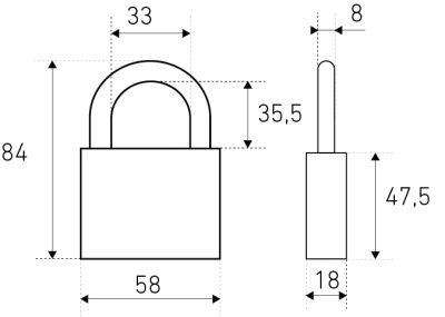 Стандарт HG-360 d7мм (серый) Замок навесной
