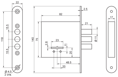 Рязань ЗВ 8-4С/13 Замок врезной