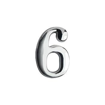 Цифра дверная АЛЛЮР "6" на клеевой основе (хром)