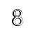 Цифра дверная АЛЛЮР "8" на клеевой основе (хром)