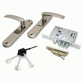 Рязань ЗВ 9-6/13 Замок врезной с ручками (хром)