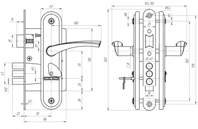 Димитровград "Зенит" 9-4.02 (белый)Замок врезной с ручками