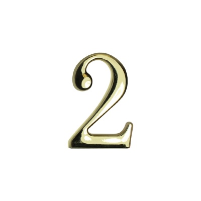 Цифра дверная АЛЛЮР "2" на клеевой основе (золото)