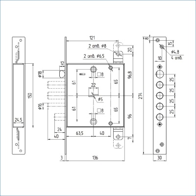 Балашиха ЗВ9 144.1.0 Х (ЗВСП-2ТЗЩЗД) универсальный б/руч б/о задвиж Замок врезной тяж