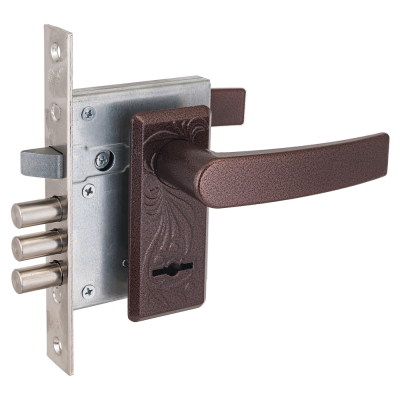 Рязань ЗВ 9-8/13 Замок врезной с ручками (кор. накл. медь) 