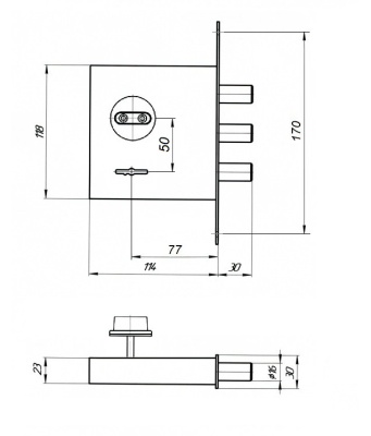 С.Петербург Крепыш ПК Замок врезной с вертушкой