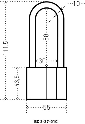 АЛЛЮР ВС 2-27-01С (длинн. дужка) Замок навесной