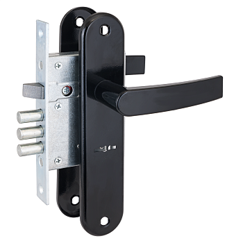 Рязань ЗВ 9-6/13 Замок врезной с ручками (черный)