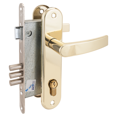 Рязань ЗВ 4-3 Замок врезной с ручками (золото)