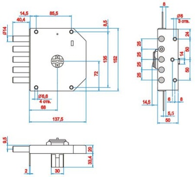 Эльбор 1.05.53.МА Базальт Замок накладной б/о