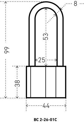 АЛЛЮР ВС 2-26-01С (длинн.дужка) Замок навесной