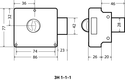 АЛЛЮР ЗН 1-1-1 Замок накладной