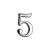 Цифра дверная АЛЛЮР "5" на клеевой основе (хром)