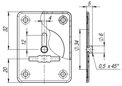 Fuaro ESC081-AB-7 Накладка сувальдная со шторкой (бронза)