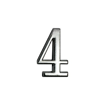 Цифра дверная АЛЛЮР "4" на клеевой основе (хром)