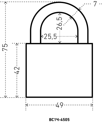 АЛЛЮР HG-4505 черный Замок навесной (72, 6)