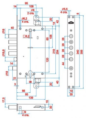 Эльбор 1.08.46.5.5.1 Рубин Замок врезной под ручки