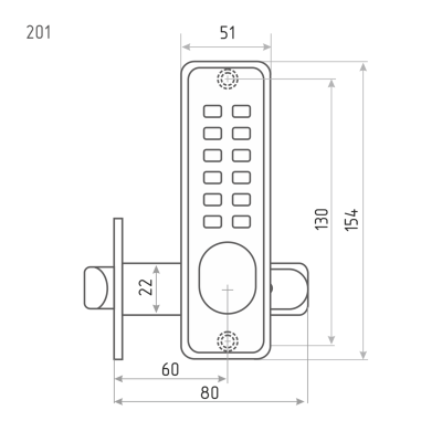Нора-М Кодовый замок 201 (золото)