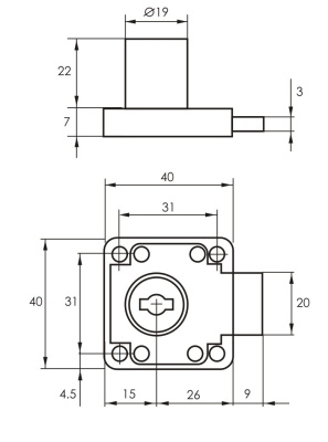 Замок мебельный 138 хром (Турция)