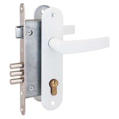 Рязань ЗВ 4-3 Замок врезной с ручками (белый)