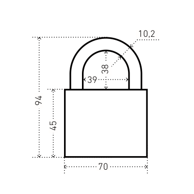 АЛЛЮР ВС2С-701 Чёрный d10,5мм Замок навесной
