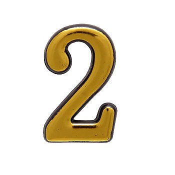 Цифра дверная АЛЛЮР большая "2" (золото) 