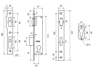 PALLADIUM Корпус замка 0155 20 мм золото